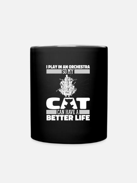 Orchester Katze - Tasse einfarbig - Schwarz