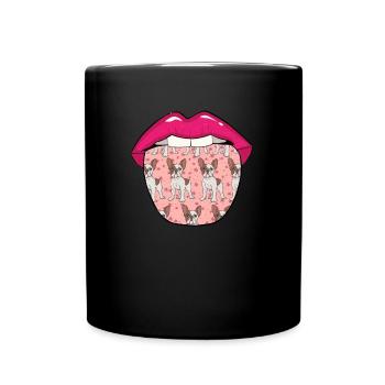Langue de bouledogue - Mug uni - noir - Devant
