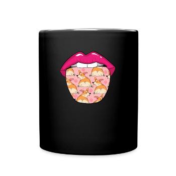 Langue Corgi - Mug uni - noir - Devant