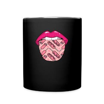 Corn Dog Corndog Lips - Full Colour Mug - black - Front