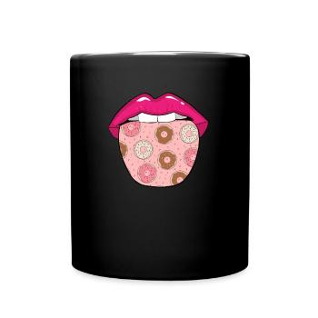 Donut Zunge - Tasse einfarbig - Schwarz - Vorne