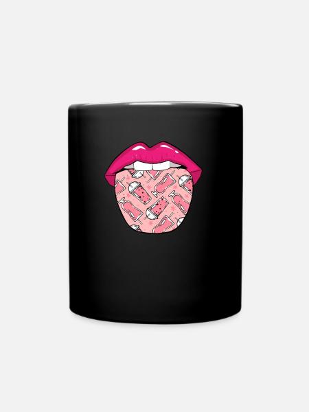 Smoothie Zunge - Tasse einfarbig - Schwarz