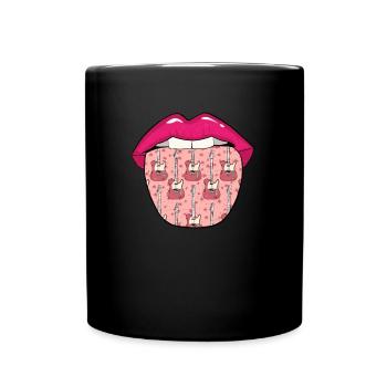 Bassiste Guitare basse Langue basse - Mug uni - noir - Devant