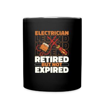 Electrician Electronics technician Pensioner - Full Colour Mug - black - Front