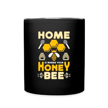 La maison apicole est l’endroit où votre apiculteur - Mug uni - noir - Devant