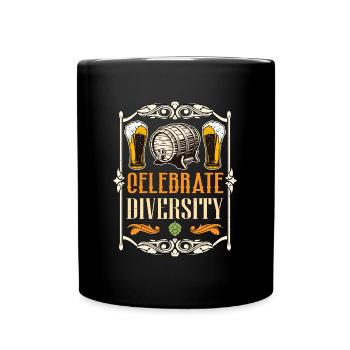 Beer Brewing Celebrate Diversity Beer Home Brewer - Full Colour Mug - black - Front