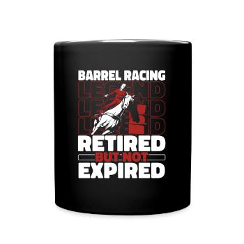 Fassrennen Westernreiten Barrel Racing - Tasse einfarbig - Schwarz - Vorne