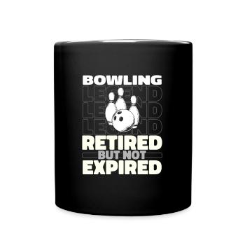 Bowling Bowlen Bowler Im Ruhestand - Tasse einfarbig - Schwarz - Vorne
