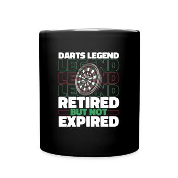 Dart Dartspieler Im Ruhestand - Tasse einfarbig - Schwarz - Vorne