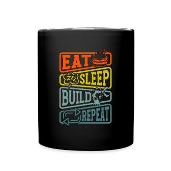 Robotics Eat Sleep Build Robot Robotics Engineer - Tasse einfarbig - Schwarz - Vorne