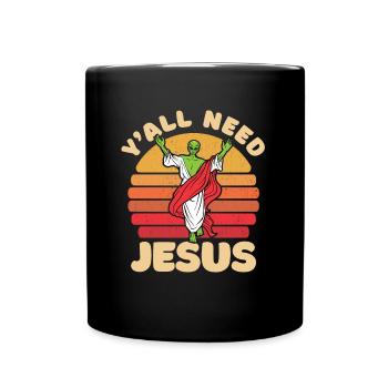 Christ Christianity Extraterrestrial Jesus - Full Colour Mug - black - Front