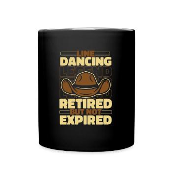 Line Dancing in retirement - Full Colour Mug - black - Front