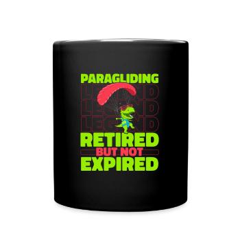 Paragleiter Paragleiten Dino - Tasse einfarbig - Schwarz - Vorne