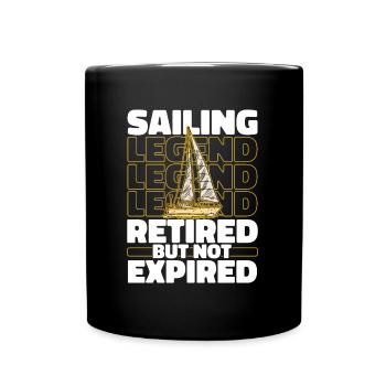 Sailing Sailors Retired Sailboat - Full Colour Mug - black - Front