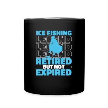 Eisfischen Eisangeln Rentner - Tasse einfarbig - Schwarz - Vorne