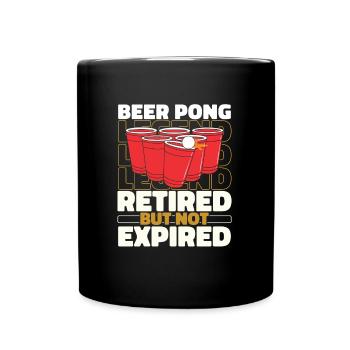 Beerpong Bier Ball Flunky Ball Im Ruhestand - Tasse einfarbig - Schwarz - Vorne