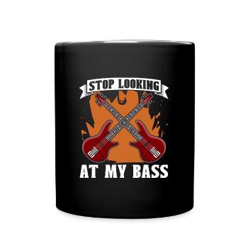 Guitare basse Arrête de regarder mon guitariste bassiste - Mug uni - noir - Devant