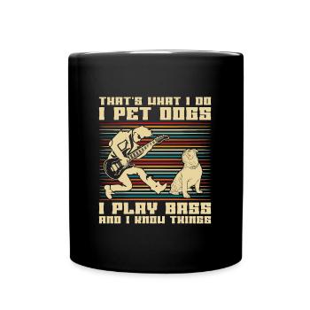 Guitare basse C’est ce que je fais Guitariste rétro - Mug uni - noir - Devant