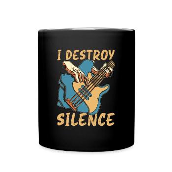 Bass Guitar I Destroy Silence Guitarist Musicians - Tasse einfarbig - Schwarz - Vorne