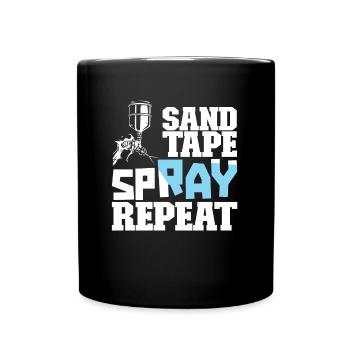 Painter varnisher spraying - Full Colour Mug - black - Front