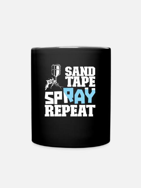 Painter varnisher spraying - Full Colour Mug - black