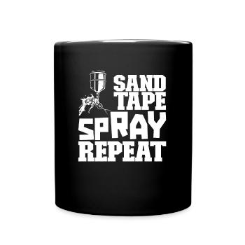 Painter varnisher spraying - Full Colour Mug - black - Front