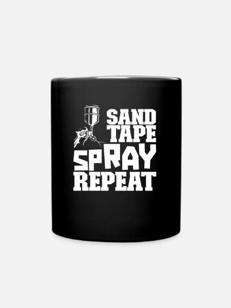 Painter varnisher spraying - Full Colour Mug - black