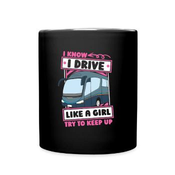 Chauffeur de bus filles - Mug uni - noir - Devant
