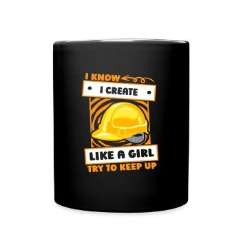 Fille ingénieur - Mug uni - noir - Devant