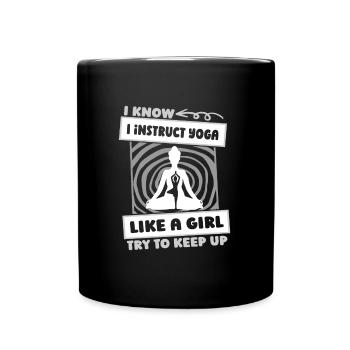Yoga Teacher Yoga Instructor Girl - Full Colour Mug - black - Front