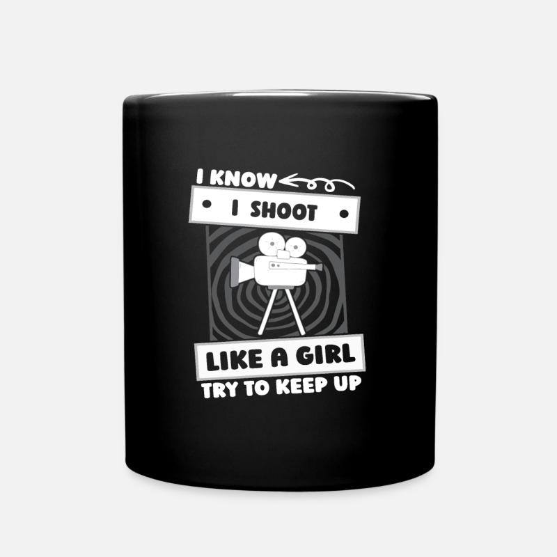 Kameramann Mädchen - Tasse einfarbig - Schwarz