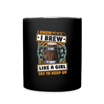 Hobby Brewer Beer Craft Beer Girl - Full Colour Mug - black - Front