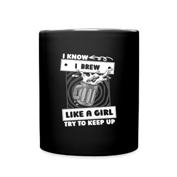 Hobby Brewer Beer Craft Beer Girl - Full Colour Mug - black - Front