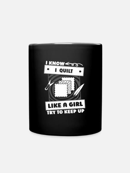 Quilting Mädchen - Tasse einfarbig - Schwarz