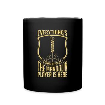 Mandoline Tout va bien se passer musique country - Mug uni - noir - Devant