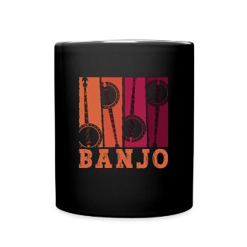 L’instrument de musique acoustique Banjo aime la musique folklorique - Mug uni - noir - Devant