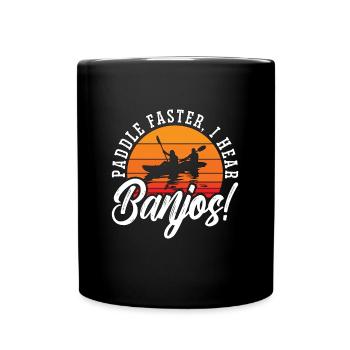 Banjo Paddle Plus vite J’entends de la musique folklorique Joueur de banjo - Mug uni - noir - Devant