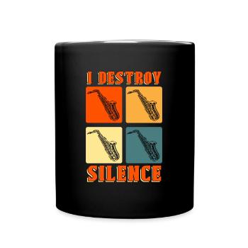 Saxophone I Destroy Silence Instrument Saxophoniste - Mug uni - noir - Devant