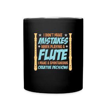 Flutes I Don't Make Mistakes Marching Band Flutist - Full Colour Mug - black - Front