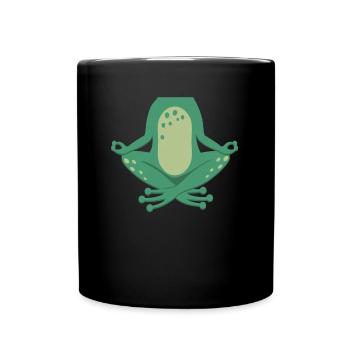 Meditierender Frosch Fasnet Karneval Kostüm - Tasse einfarbig - Schwarz - Vorne