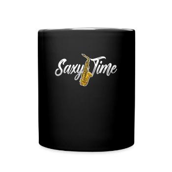 Saxophones Saxy Time Instrument de musique Saxophoniste - Mug uni - noir - Devant