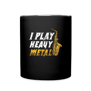 Saxophone I Play Heavy Marching Band Saxophonist - Full Colour Mug - black - Front