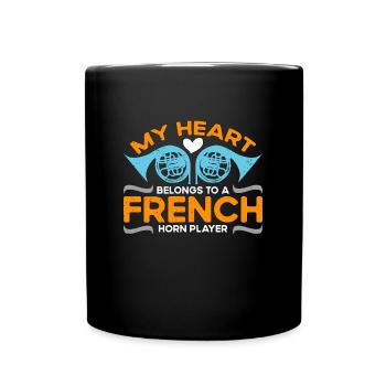 French Horn My Heart Belongs To Jazz Horn Hornist - Tasse einfarbig - Schwarz - Vorne