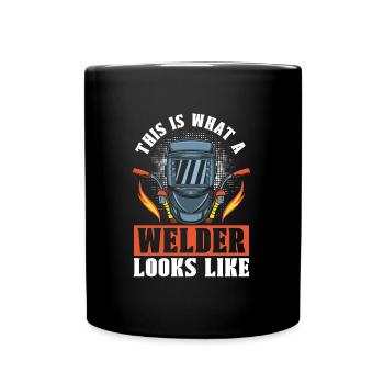 Schweißer Schlosser Cool - Tasse einfarbig - Schwarz - Vorne