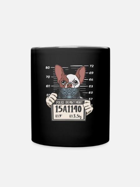 French Bulldog Polizeifoto - Tasse einfarbig - Schwarz