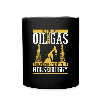 Ölfeld Bohrinsel Gas - Tasse einfarbig - Schwarz - Vorne