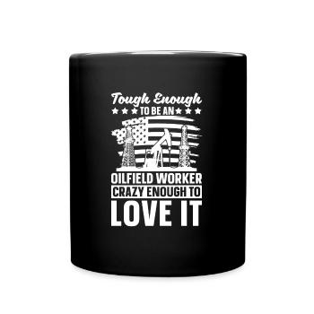 Oil Field Oil Rig Oil Rig US Flag - Full Colour Mug - black - Front