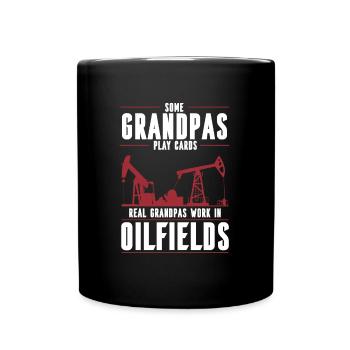 Ölfeld Bohrinsel Opa - Tasse einfarbig - Schwarz - Vorne