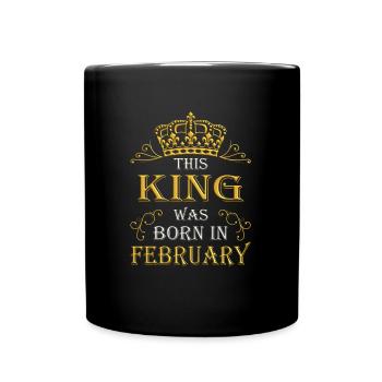 Ce roi est né en février – février - Mug uni - noir - Devant