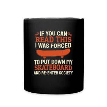 Skateboard Skater - Tasse einfarbig - Schwarz - Vorne